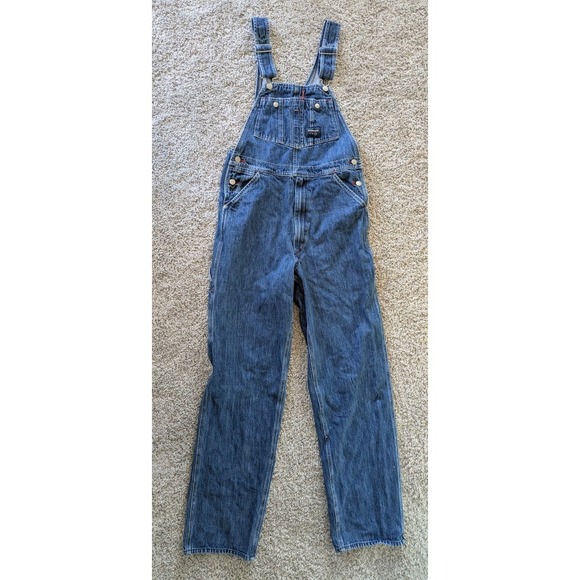 Osh Kosh B'Gosh Denim Bib Overalls Carpenter Red Stitch 30x34 - Picture 2 of 9